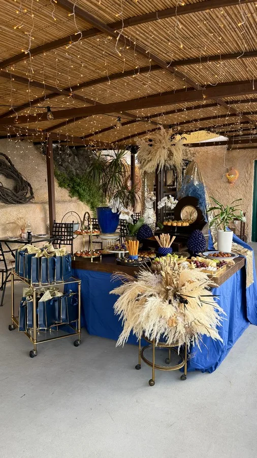 A Golden Evening in Blue wedding at Madame Sousou, Santorini