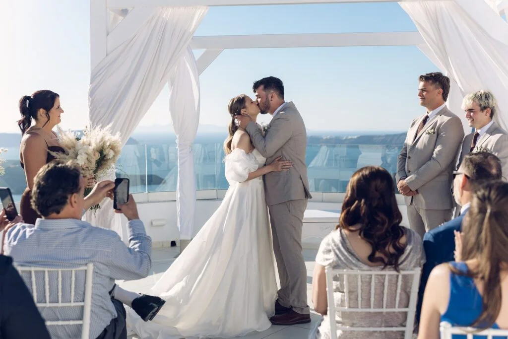 Shayleen & Nathan wedding at Santo Wines, Santorini