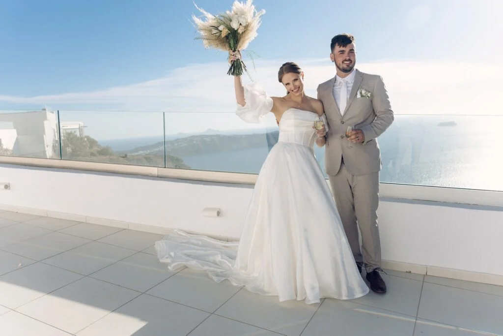 Shayleen & Nathan wedding at Santo Wines, Santorini