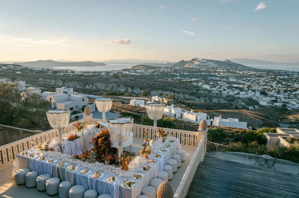 An October Table in the Sky wedding at Madame Sousou, Santorini