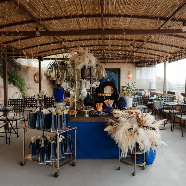 Santorini wedding reception table