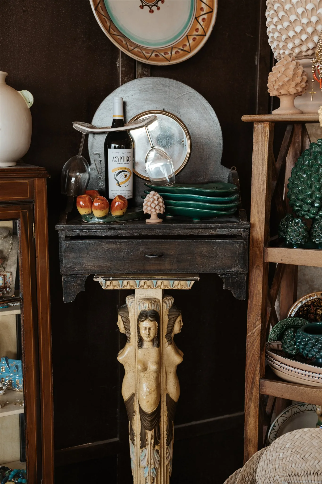 An antique cabinet of finds