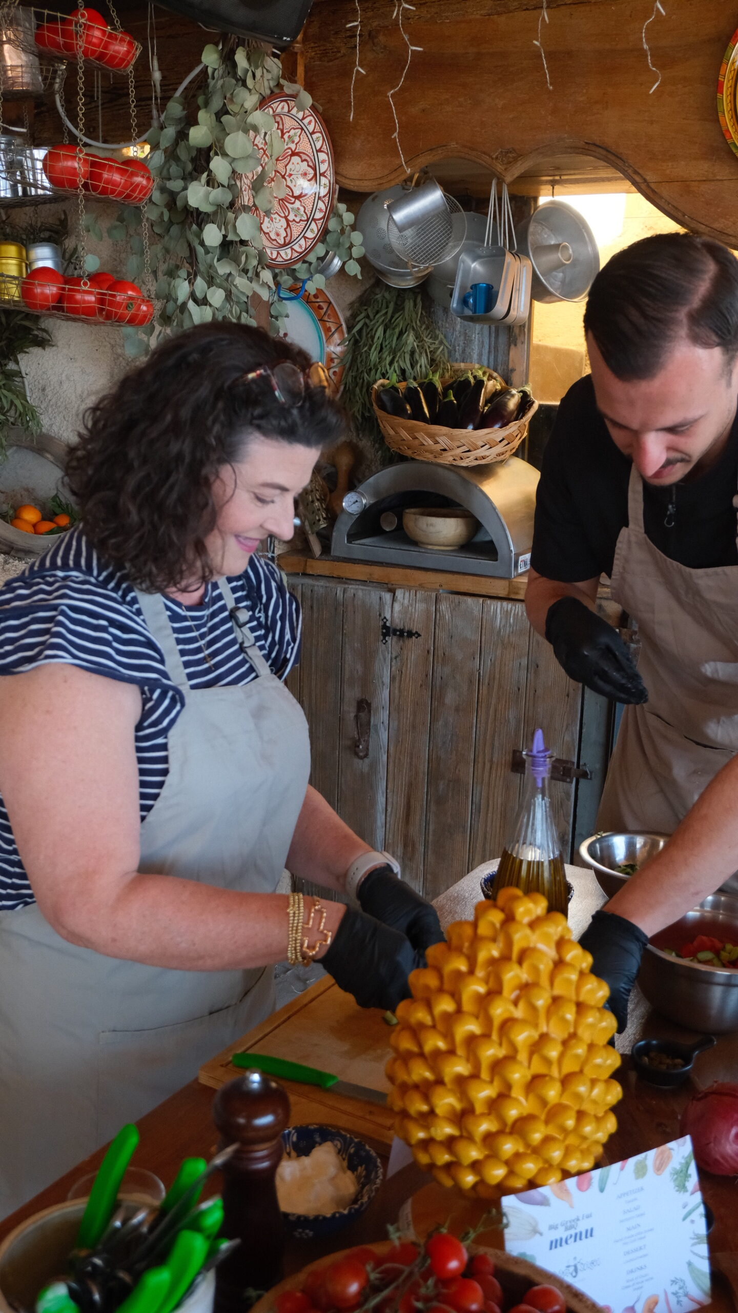 Greek cooking class at Madame Sousou, Santorini
