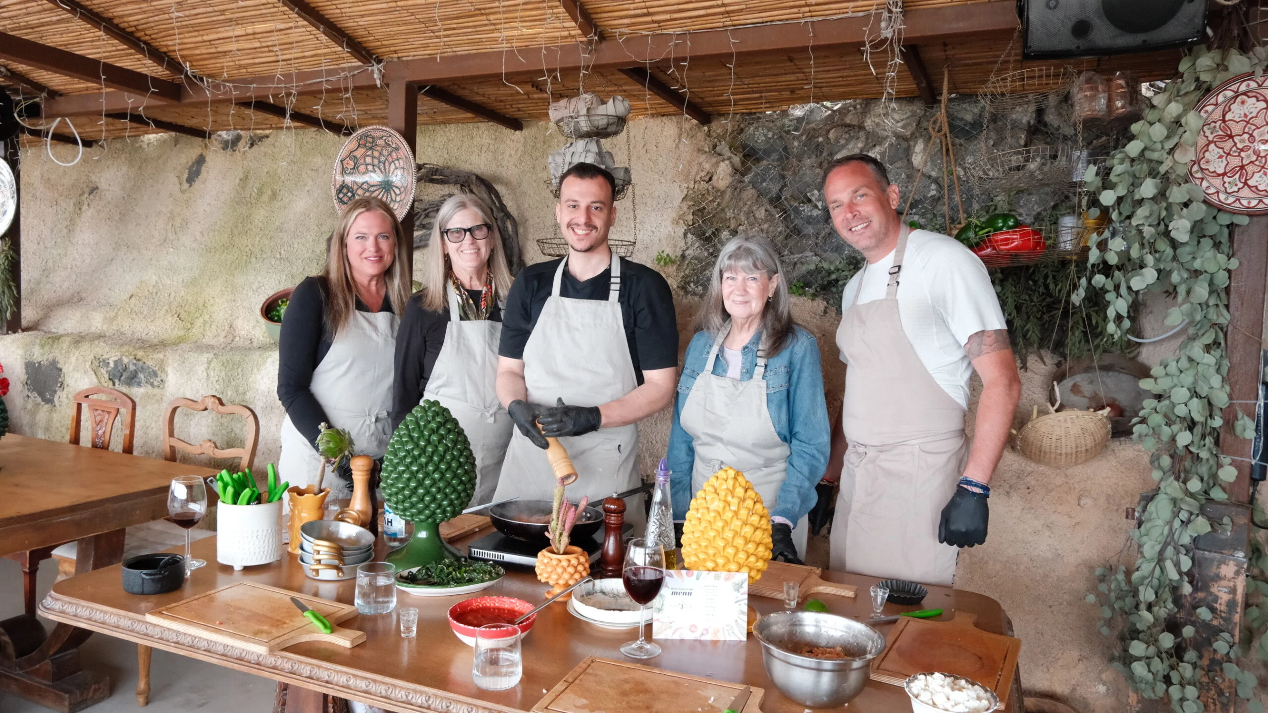 Greek cooking class at Madame Sousou, Santorini