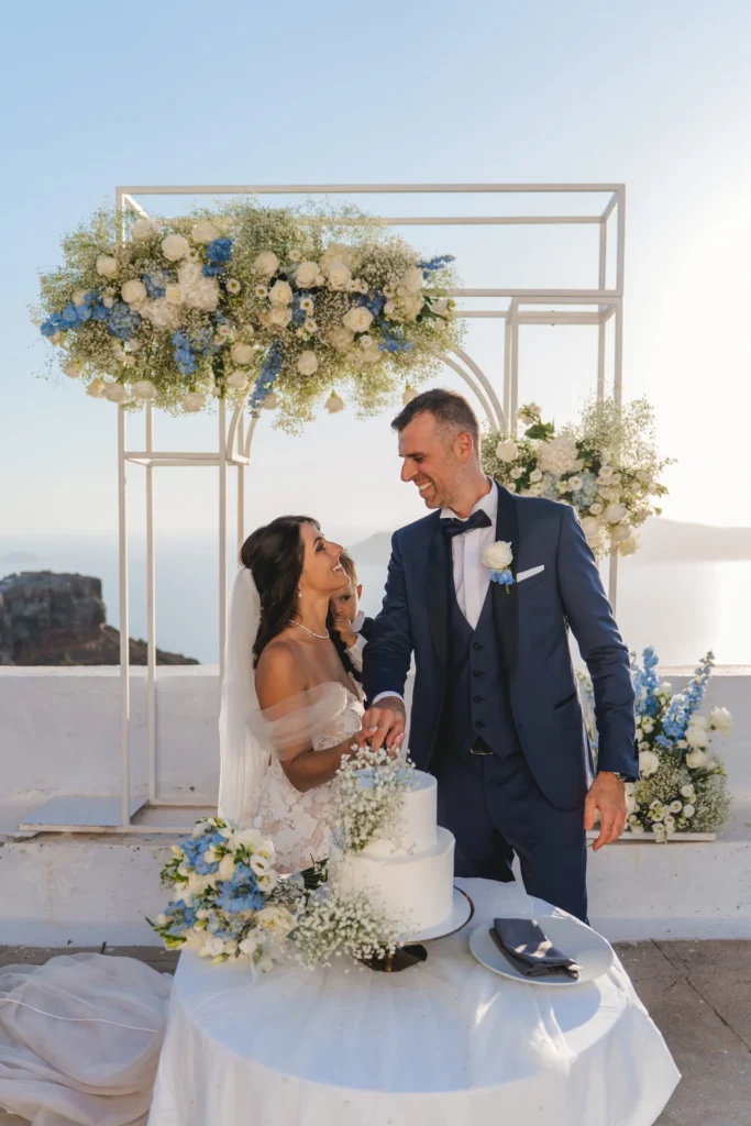 Elisa & Diego wedding at Astra Chapel & 5 Senses Restaurant, Santorini