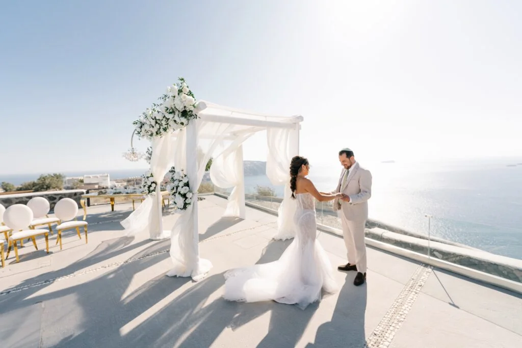 Grecia & Yoini wedding at Thermes, Santorini