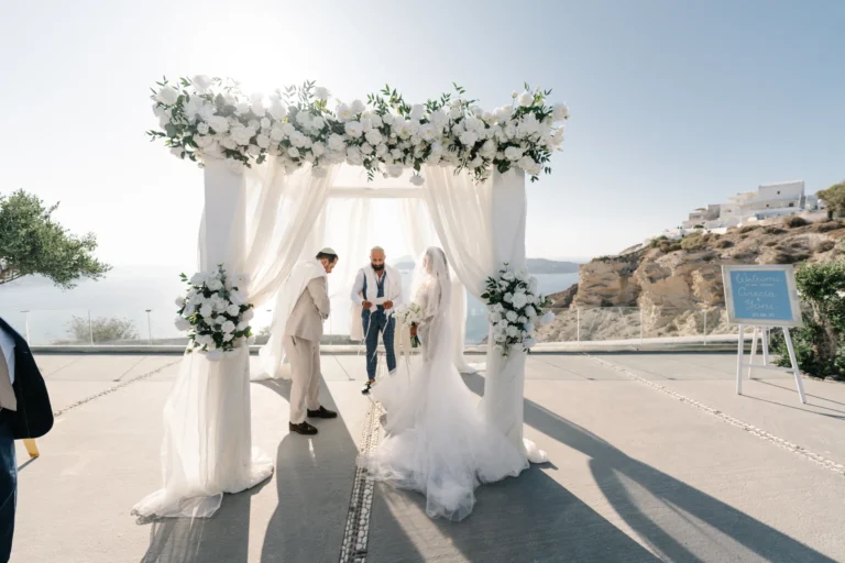 Grecia & Yoini wedding at Thermes, Santorini — 13