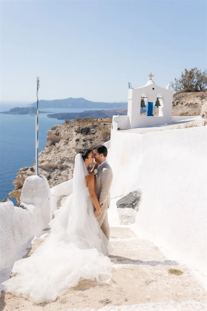 Mechaela & Ben wedding at Venetsanos Winery and Madame Sousou, Santorini — 2