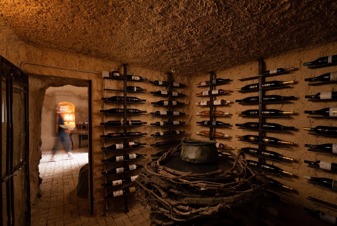 The wine cellar at Madame Sousou, Pyrgos