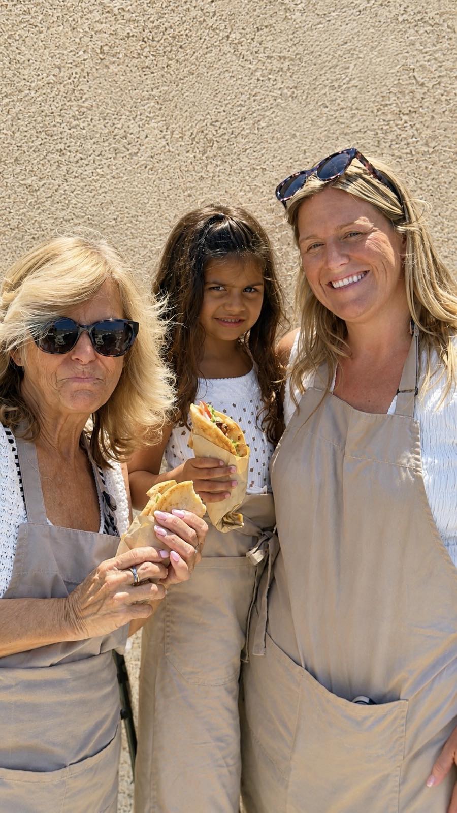 Guests at a Madame Sousou cooking class in Pyrgos