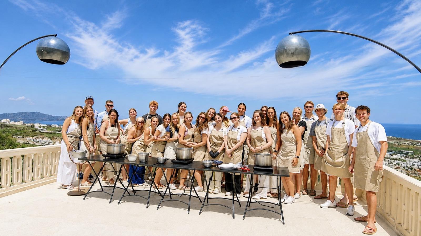 A group cooking together at Madame Sousou