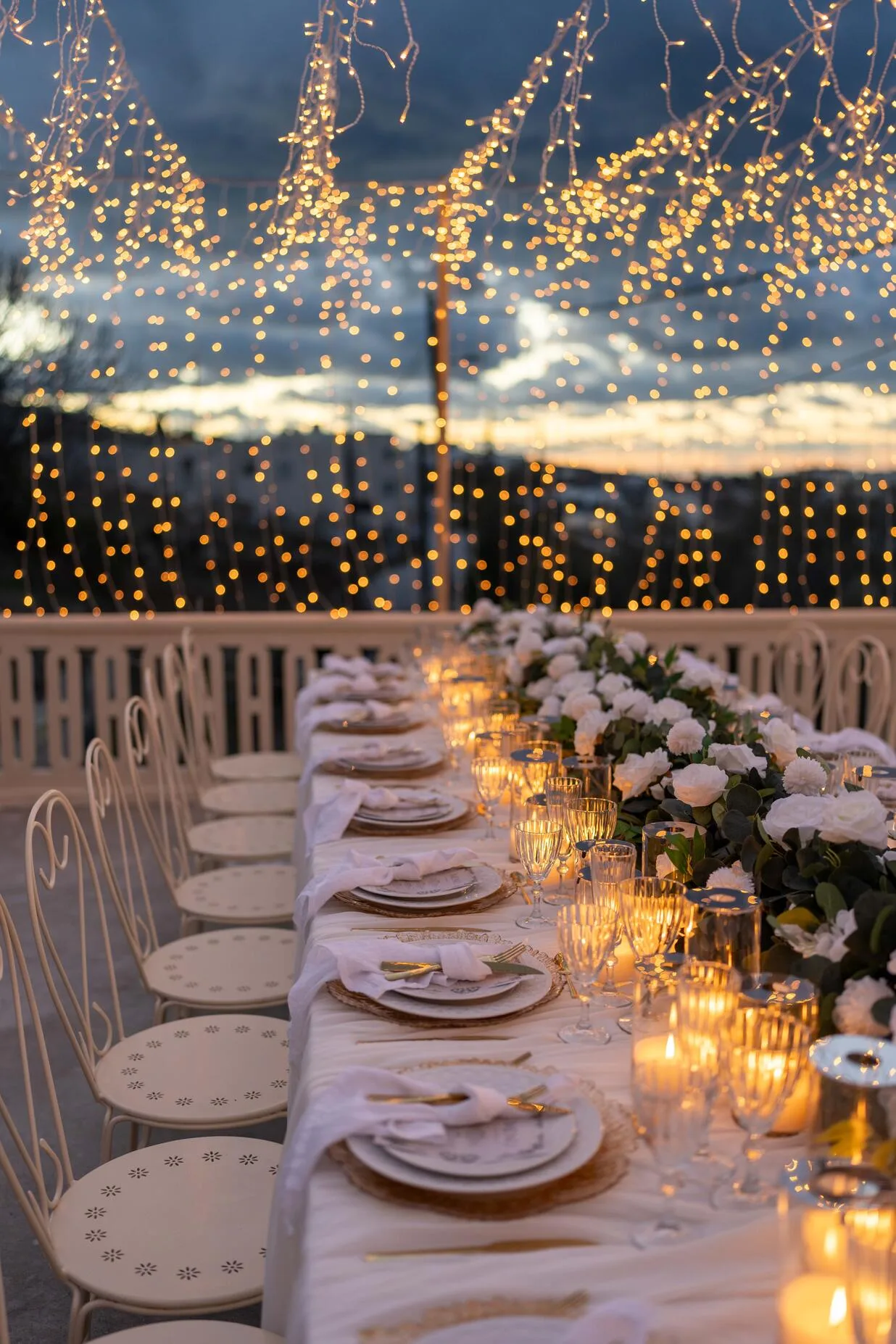 Santorini wedding décor and rentals