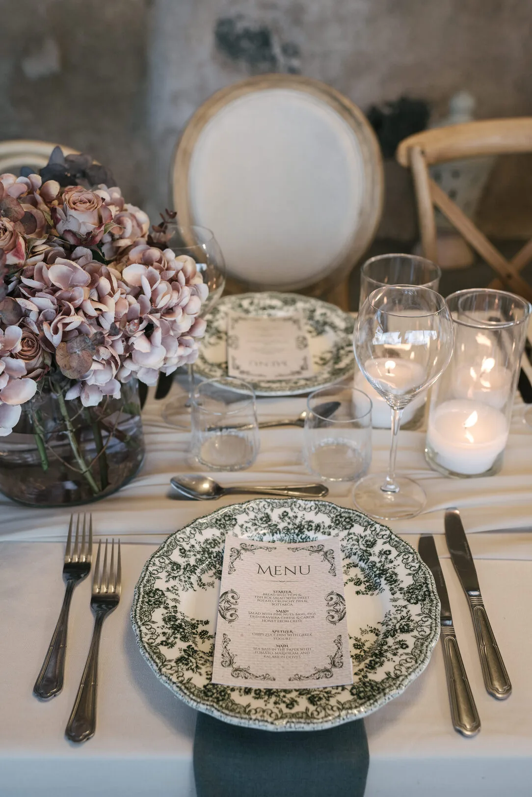 Santorini wedding décor and rentals