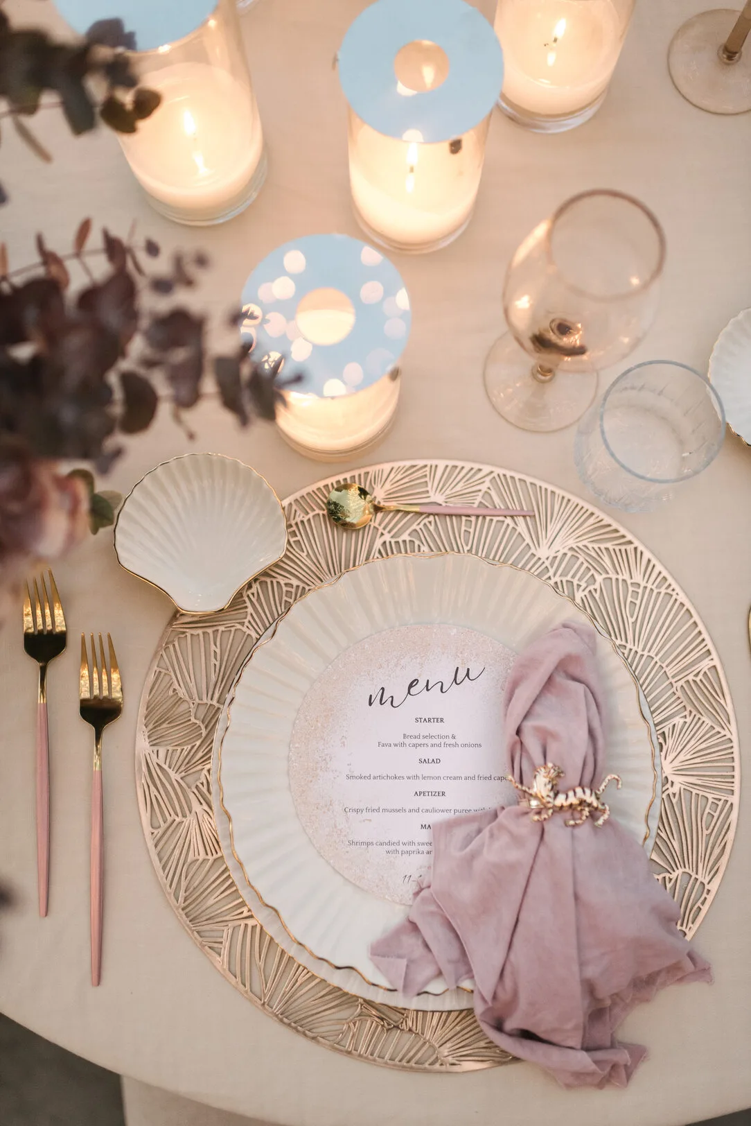 Santorini wedding décor and rentals