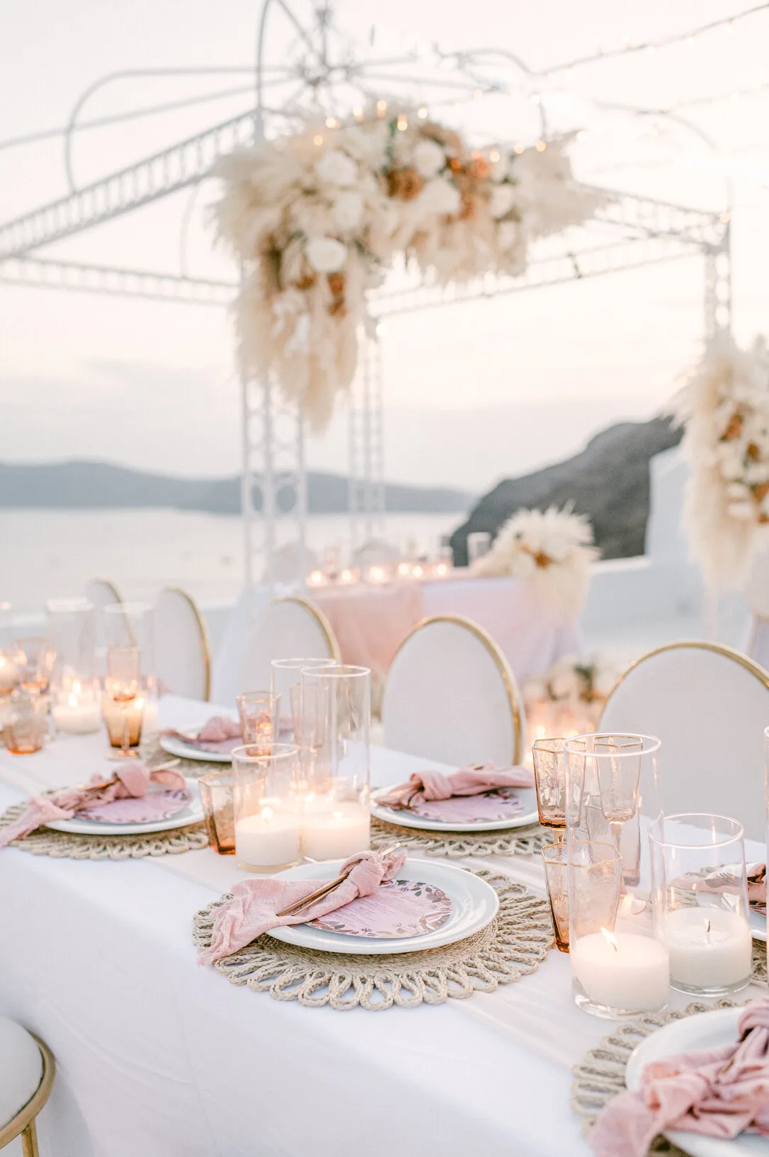 Santorini wedding décor and rentals