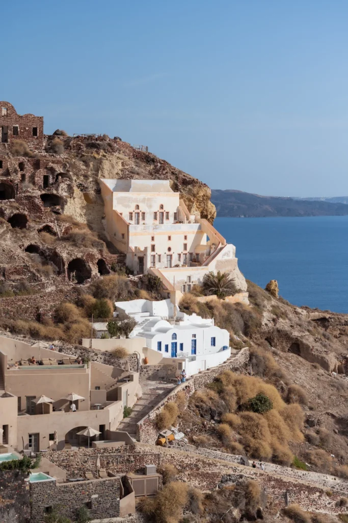 Holly & Taylor wedding at Love Cave Venue, Santorini — the cave houses on the cliffs of Oia